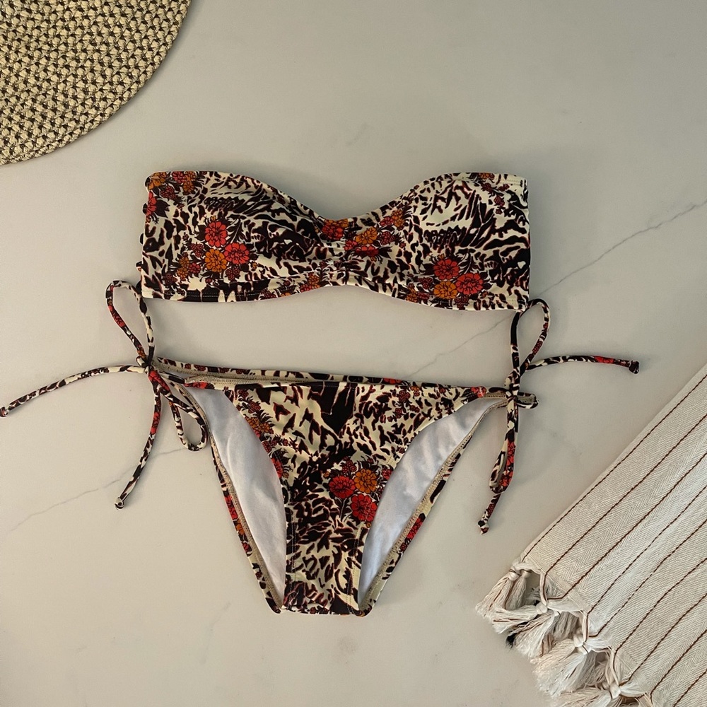 Animal Print Floral Swimsuit / Bikini